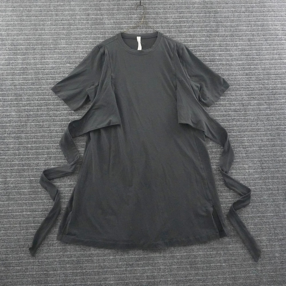 Lululemon T-Shirt Dress Womens 12 Gray Side Tie Wrap Pima Cotton LW1ECCS